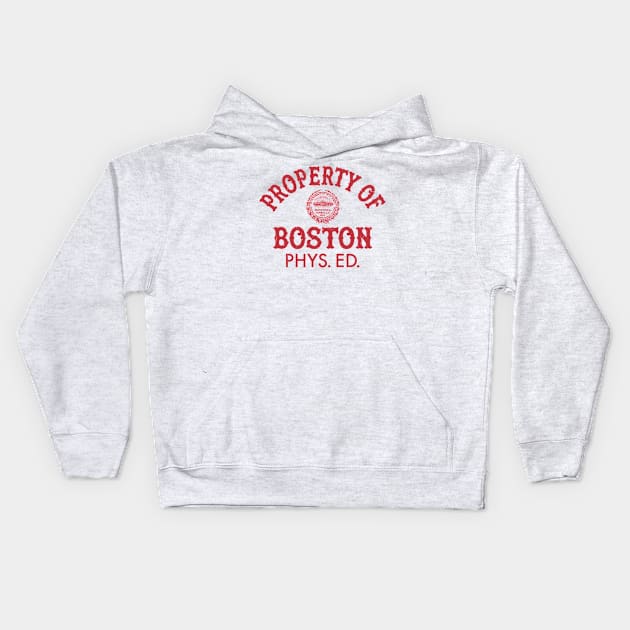 BOSTON PHYS. ED. Kids Hoodie by LILNAYSHUNZ